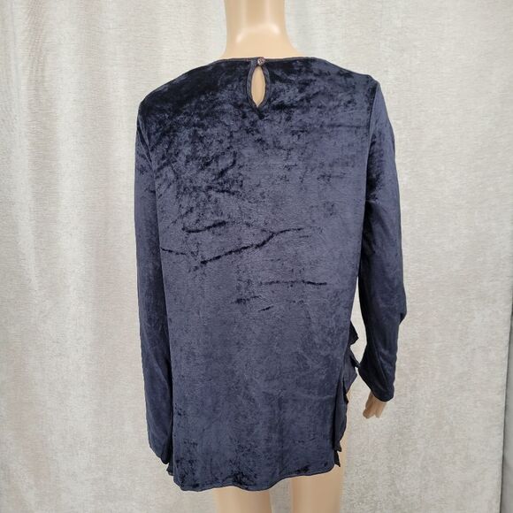 Stark X Velvet Velour Top with Shark Bite Sides Women's Size Medium Charcoal - Picture 5 of 12